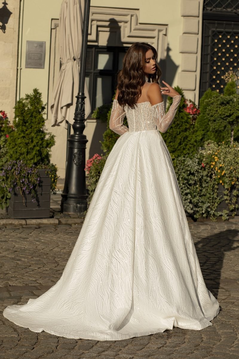 Robe De Mariée Col Bardot – Image 2