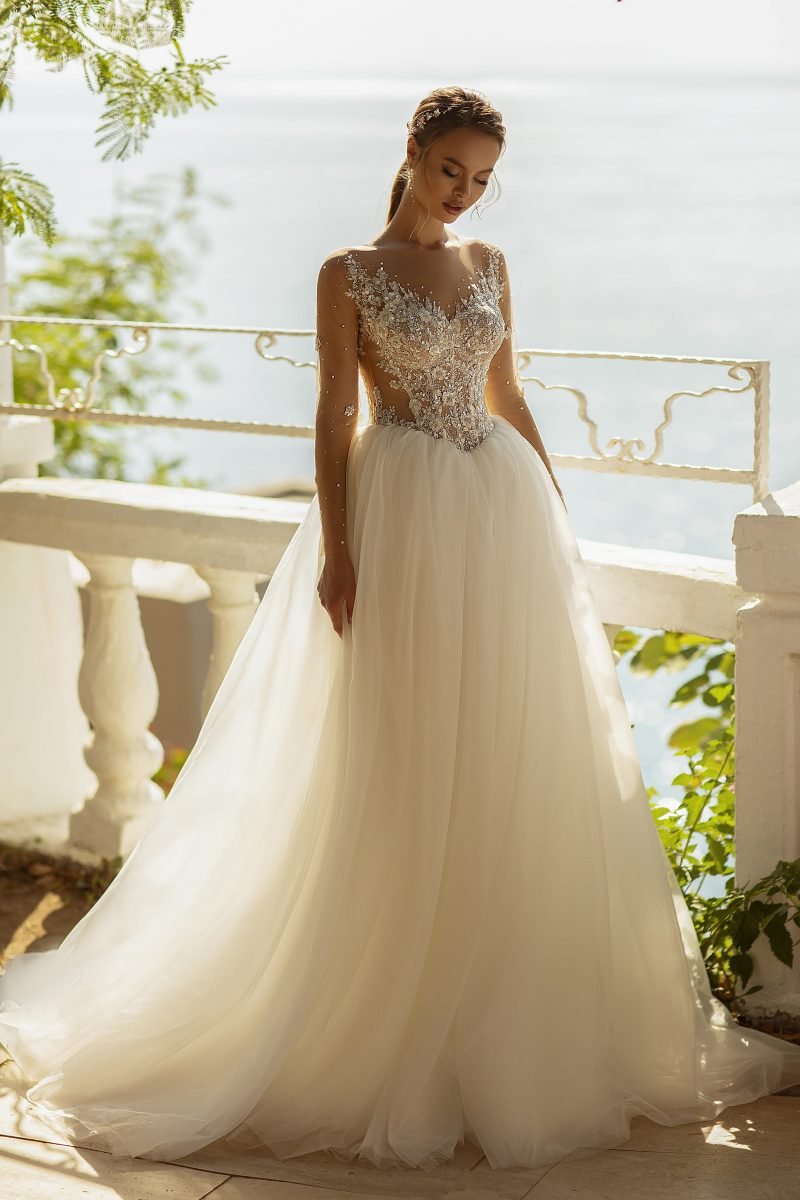 Robe De Mariée Princesse Bustier Illusion