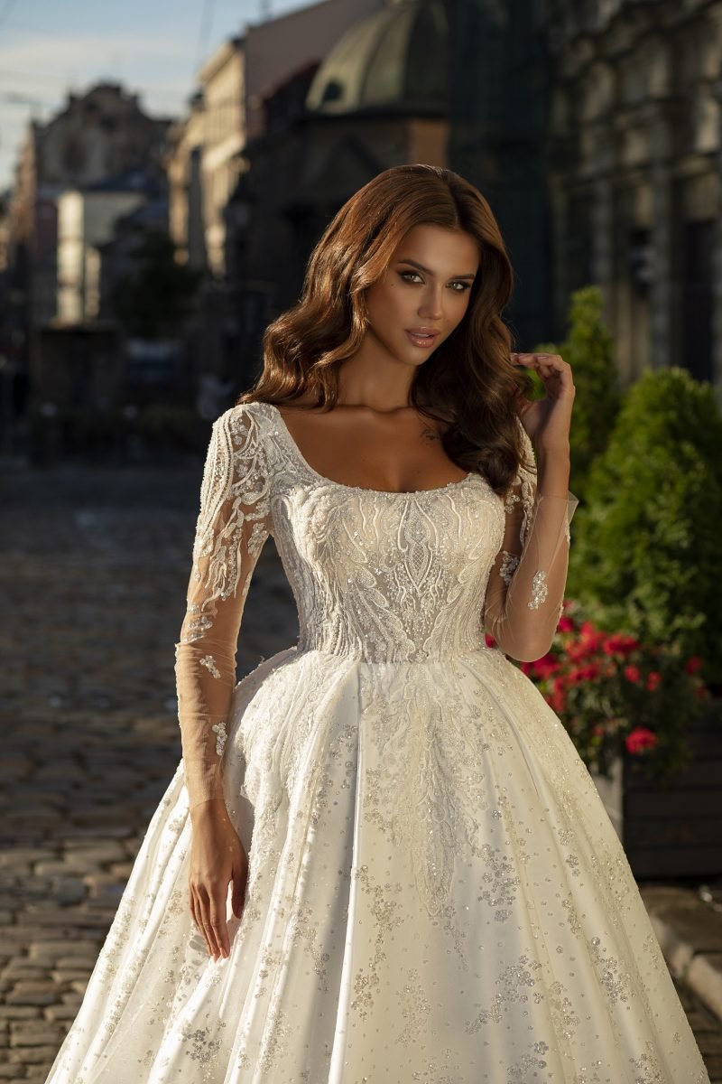Robe De Mariée Princesse Scintillante A Sequins