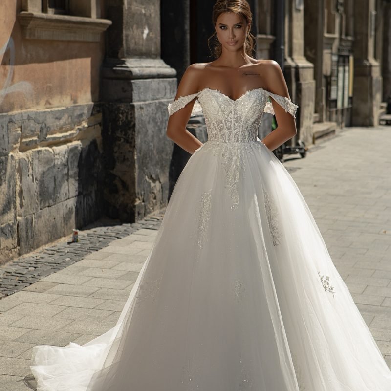 Robe De Mariée Sensuelle A Manches Tombantes