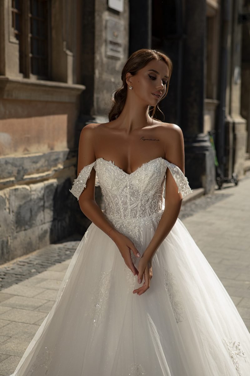Robe De Mariée Sensuelle A Manches Tombantes