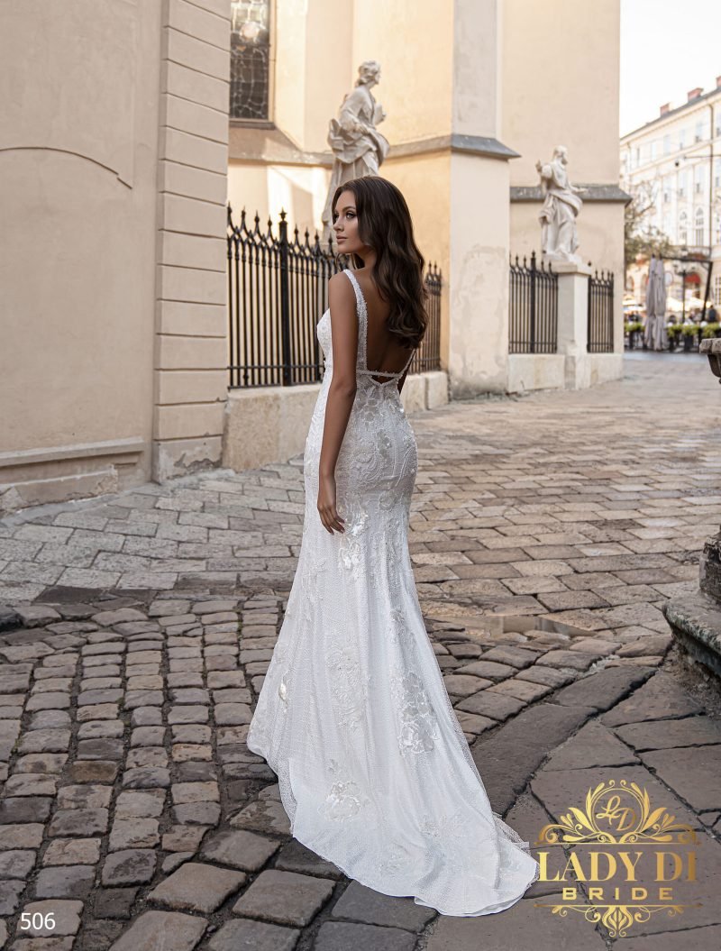 Robe De Mariée Sirène Blanc – Image 3