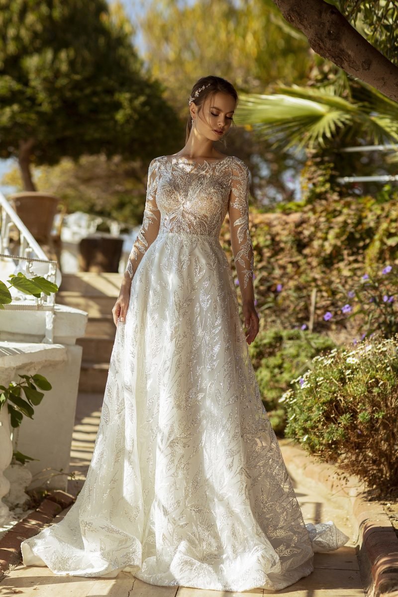 Robe De Mariée Manches Longues Dos Nu Blanche