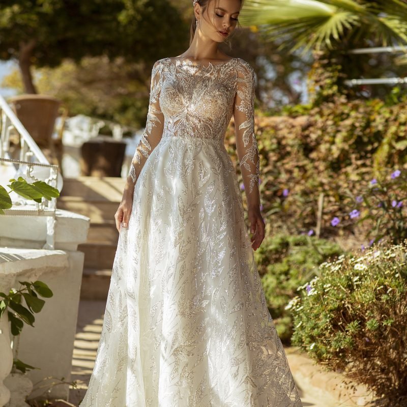 Robe De Mariée Manches Longues Dos Nu Blanche