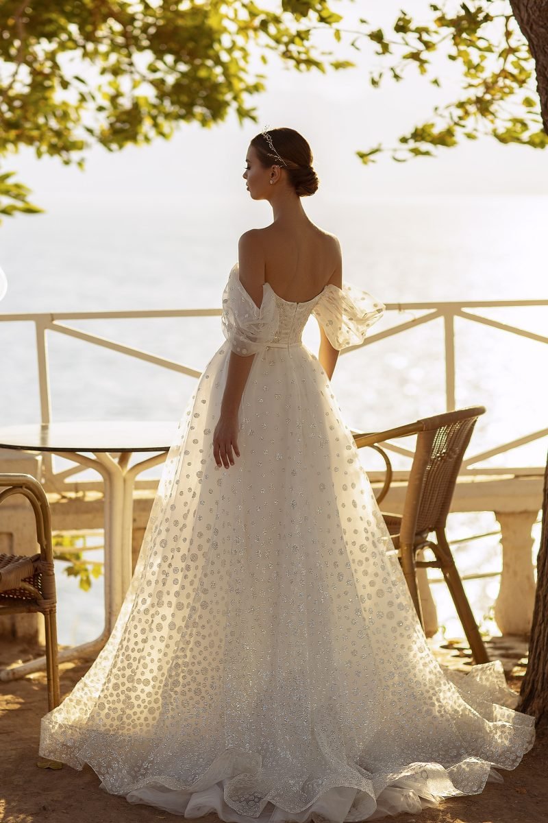 Robe De Mariée Princesse Scintillante Blanche – Image 2