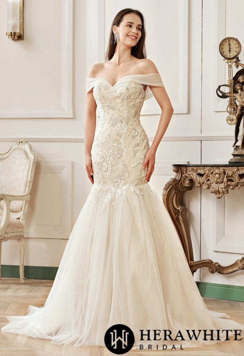 Robe de Mariée Sirène Broderies Florales
