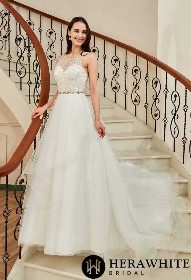 Robe De Mariée Princesse A Sequins – Image 2