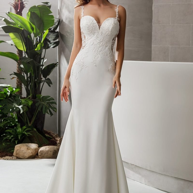 Robe De Mariée Sirène Bretelles Florales