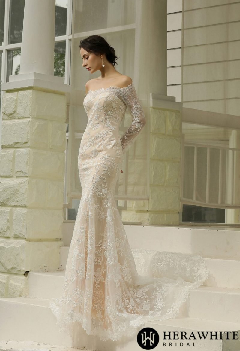 Robe De Mariée Sirène A Manches Longues – Image 6