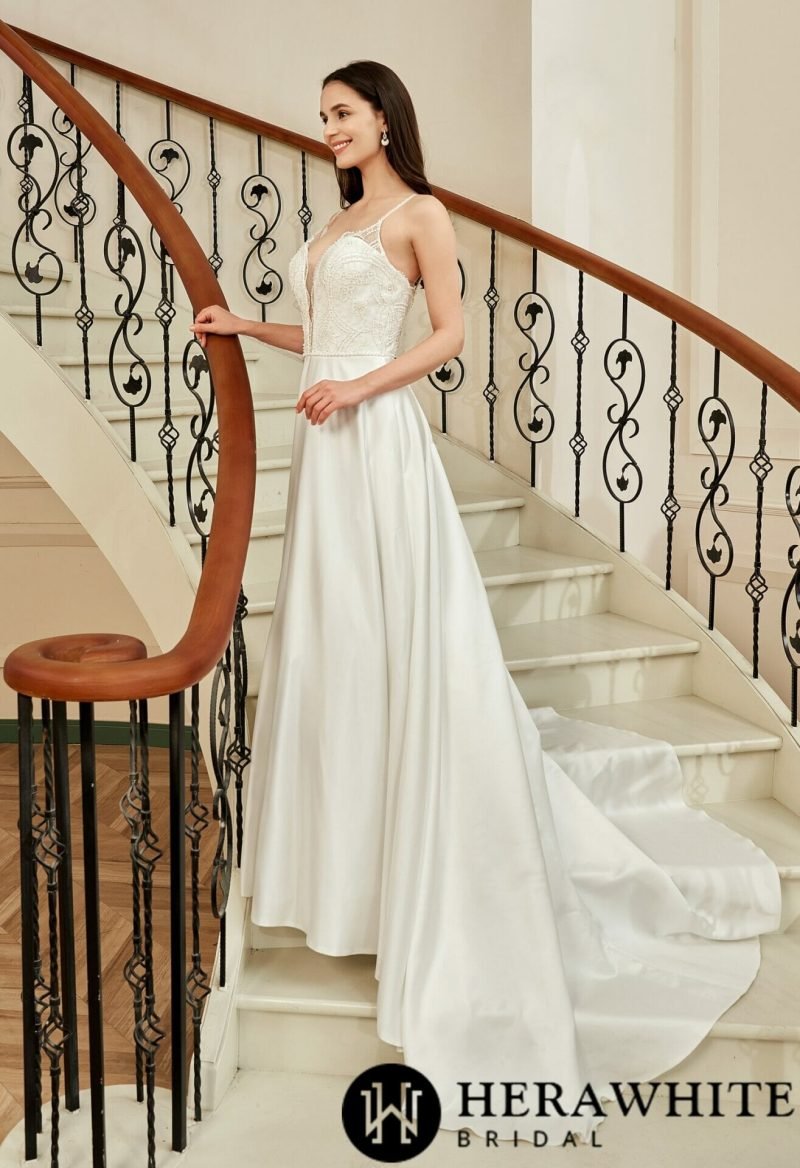 Robe De Mariée Fluide Satin – Image 4