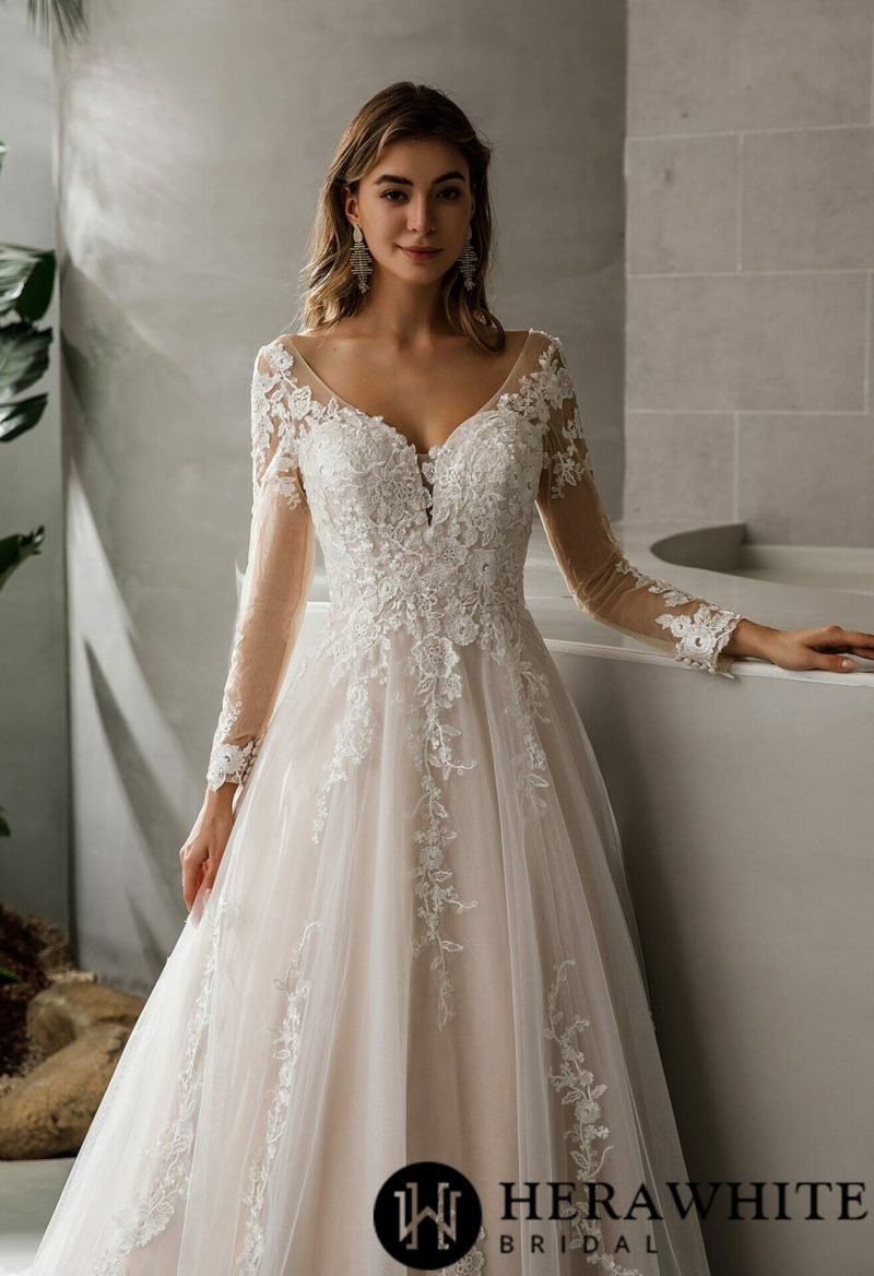 Robe De Mariée Manche Longue Princesse – Image 3