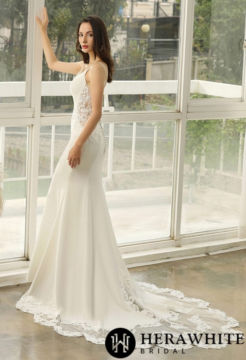 Robe de Mariée Sirène Dos Dentelle – Image 5