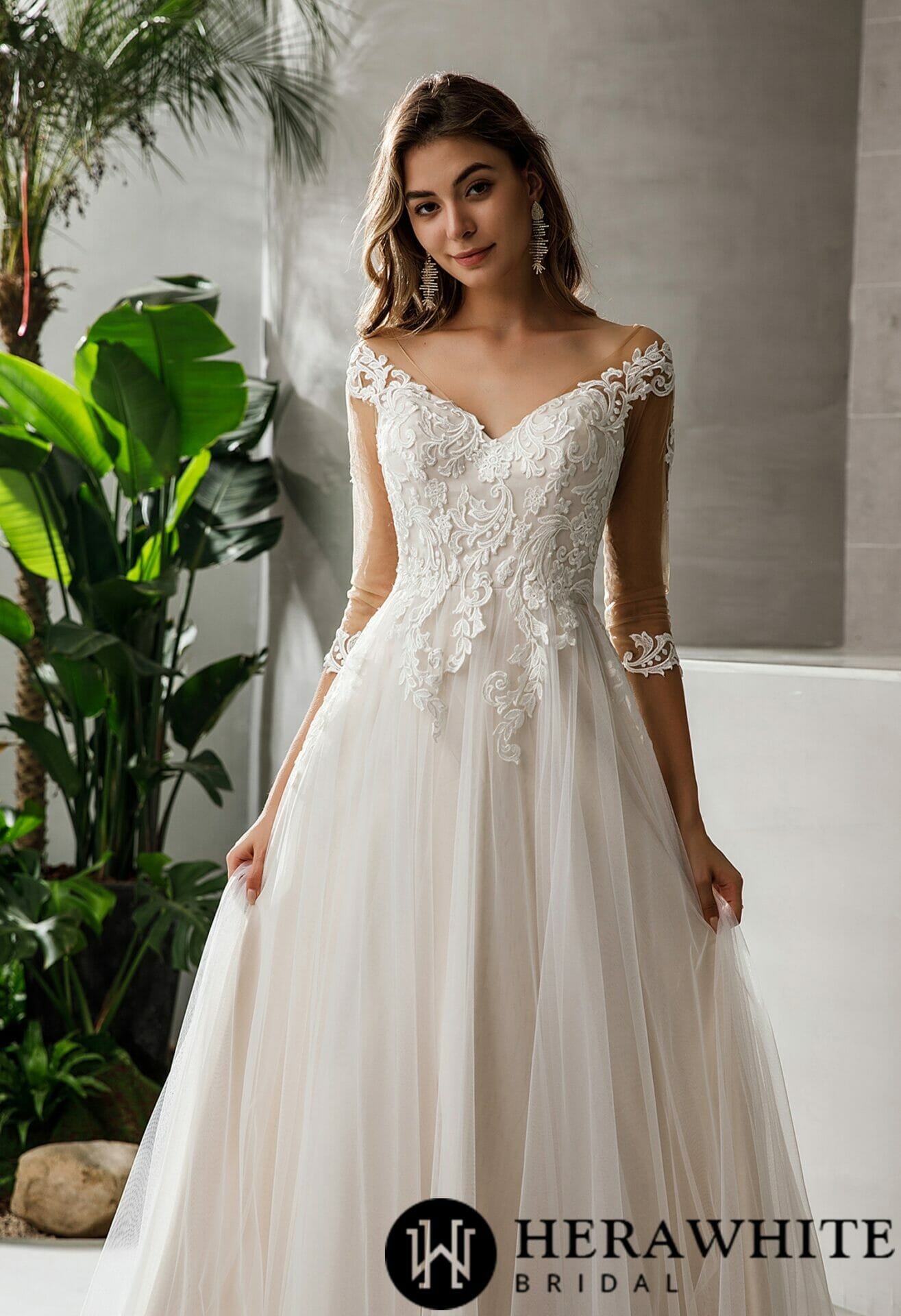b3bf2ca467 | Robes de Mariée | Comtesse Mariage Robe De Mariée Florale Ligne A – Image 3
