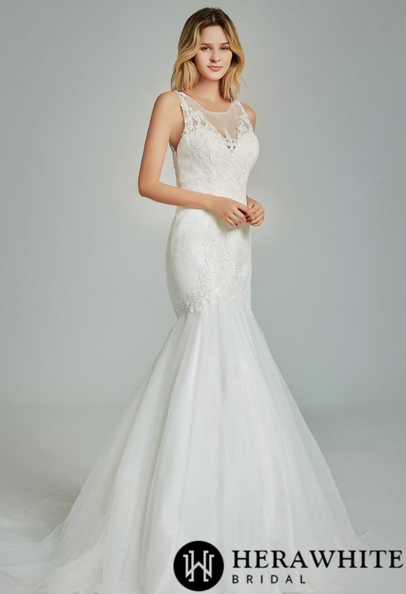 Robe De Sirène Formelle Avec Broderies