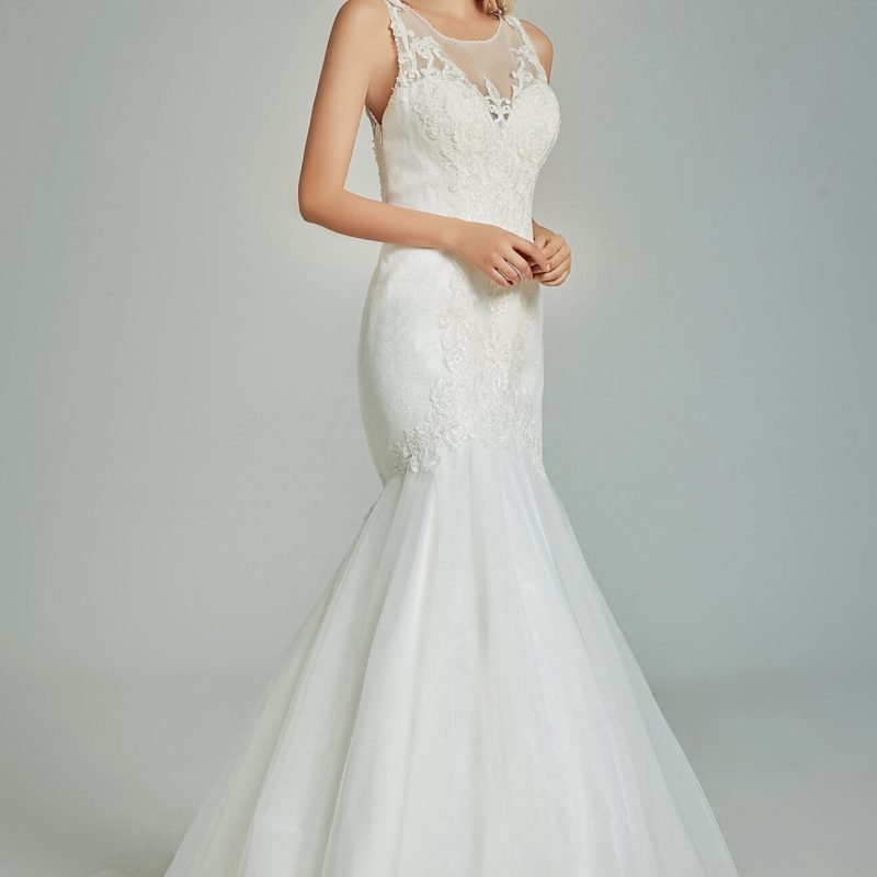Robe De Sirène Formelle Avec Broderies