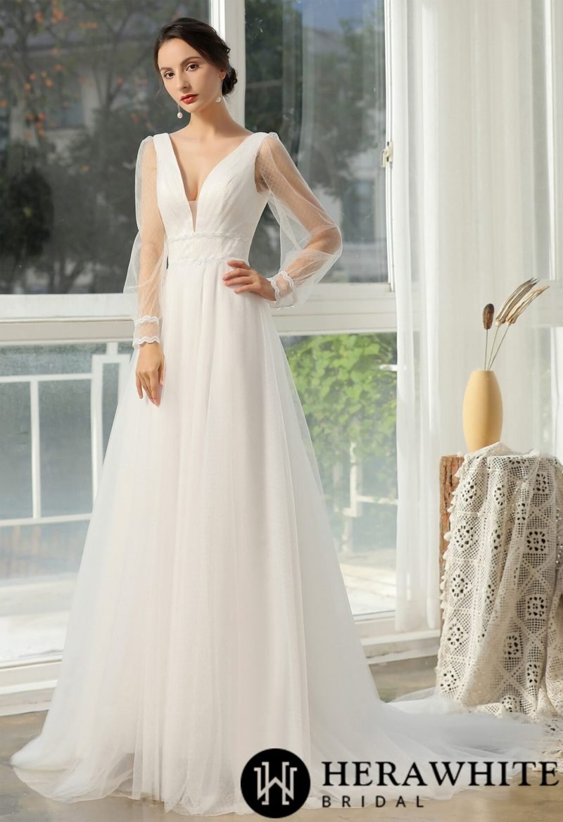 Robe De Mariée Manche Longue Blanche