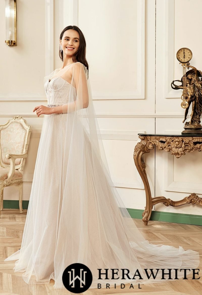 Robe De Mariée Bustier Rose Nude – Image 4
