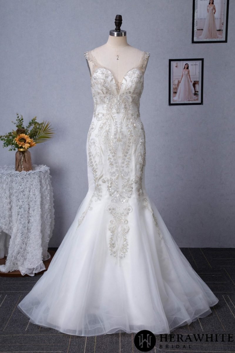 Robe De Mariée Sirène Avec Perles – Image 6