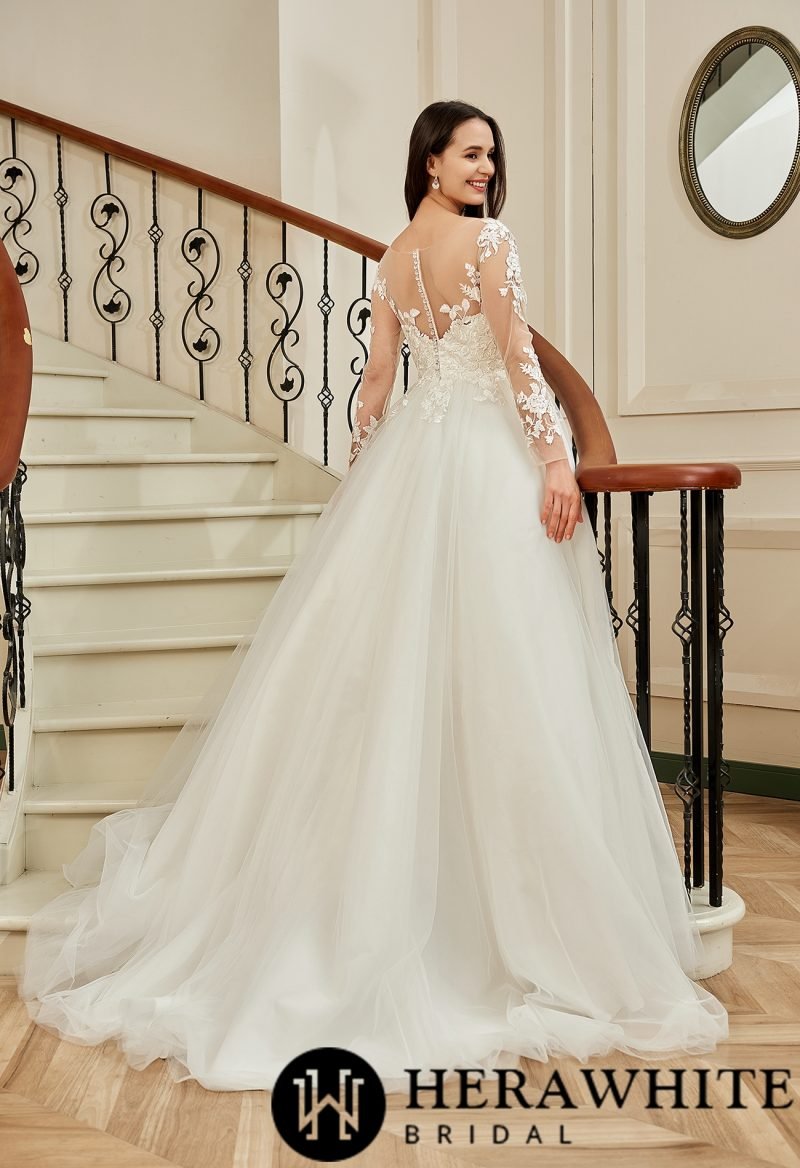Robe De Mariée Manche Dentelle – Image 5