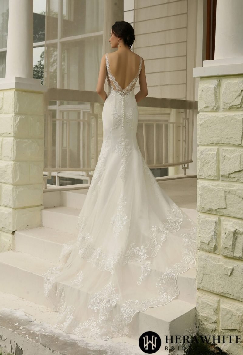 Robe de Mariée Sirène Dos Nu – Image 7