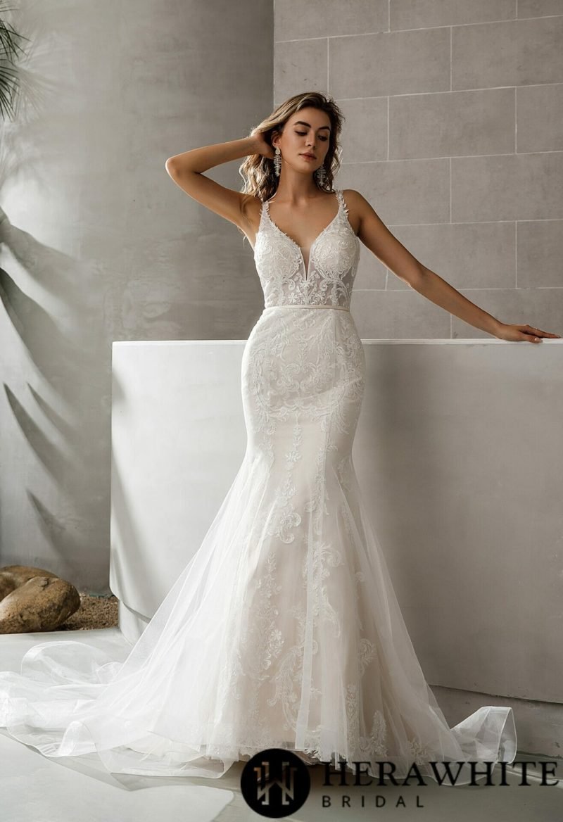 Robe De Mariée Sirène A Longue Traîne – Image 4