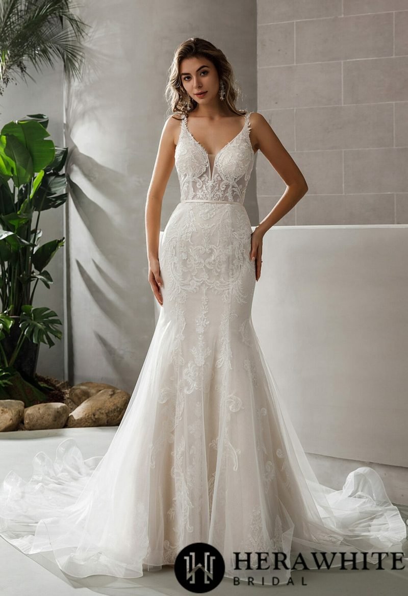Robe De Mariée Sirène A Longue Traîne – Image 2