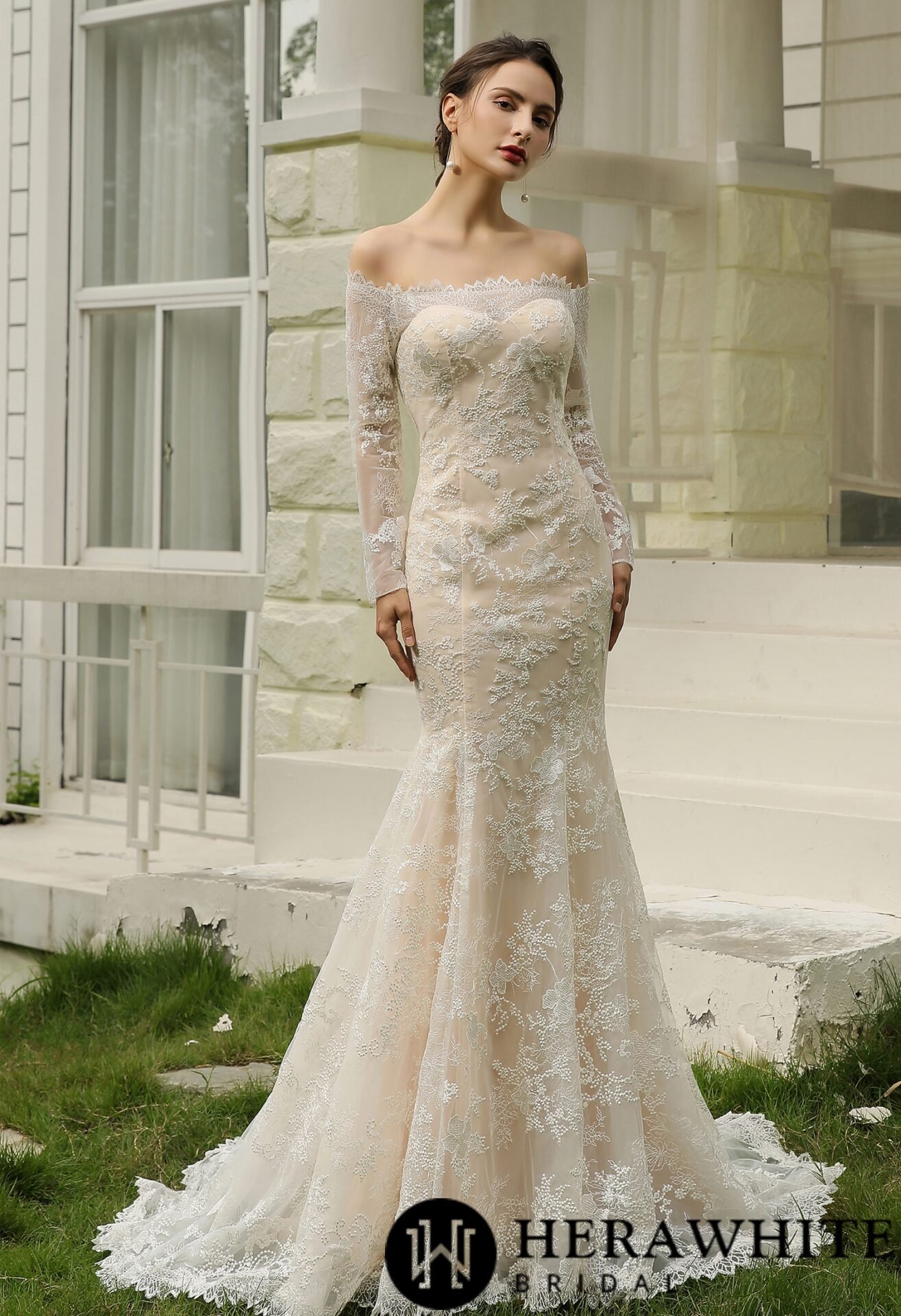 Robe De Mariée Sirène A Manches Longues