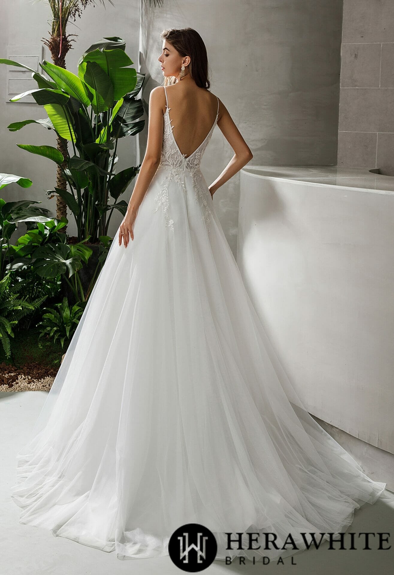 eb556e786d | Robes de Mariée | Comtesse Mariage Robe De Mariée Florale Col V – Image 4
