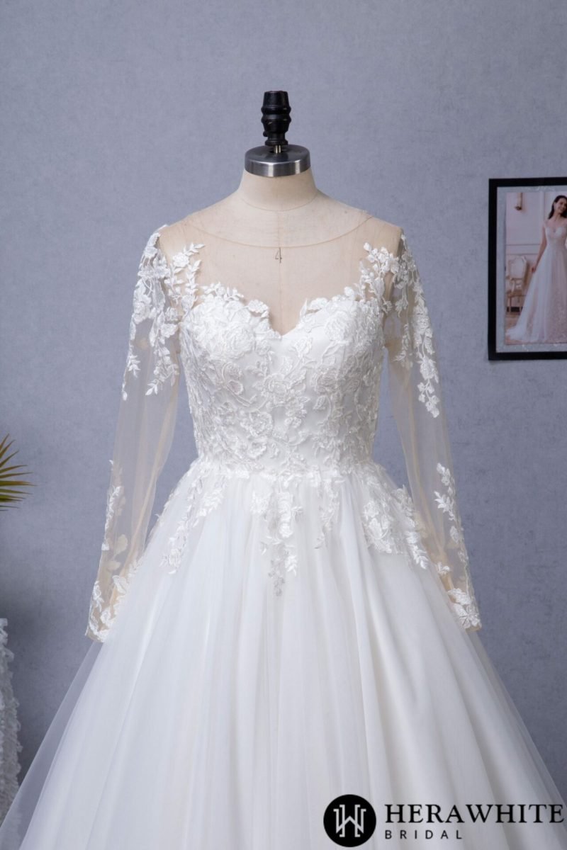 Robe De Mariée Manche Dentelle – Image 7