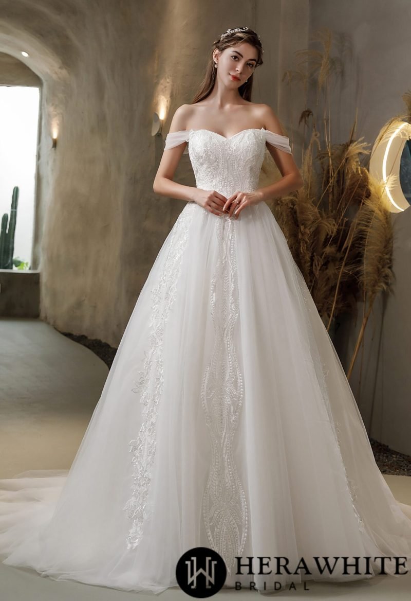 Robe De Mariée Princesse Manches Tombantes