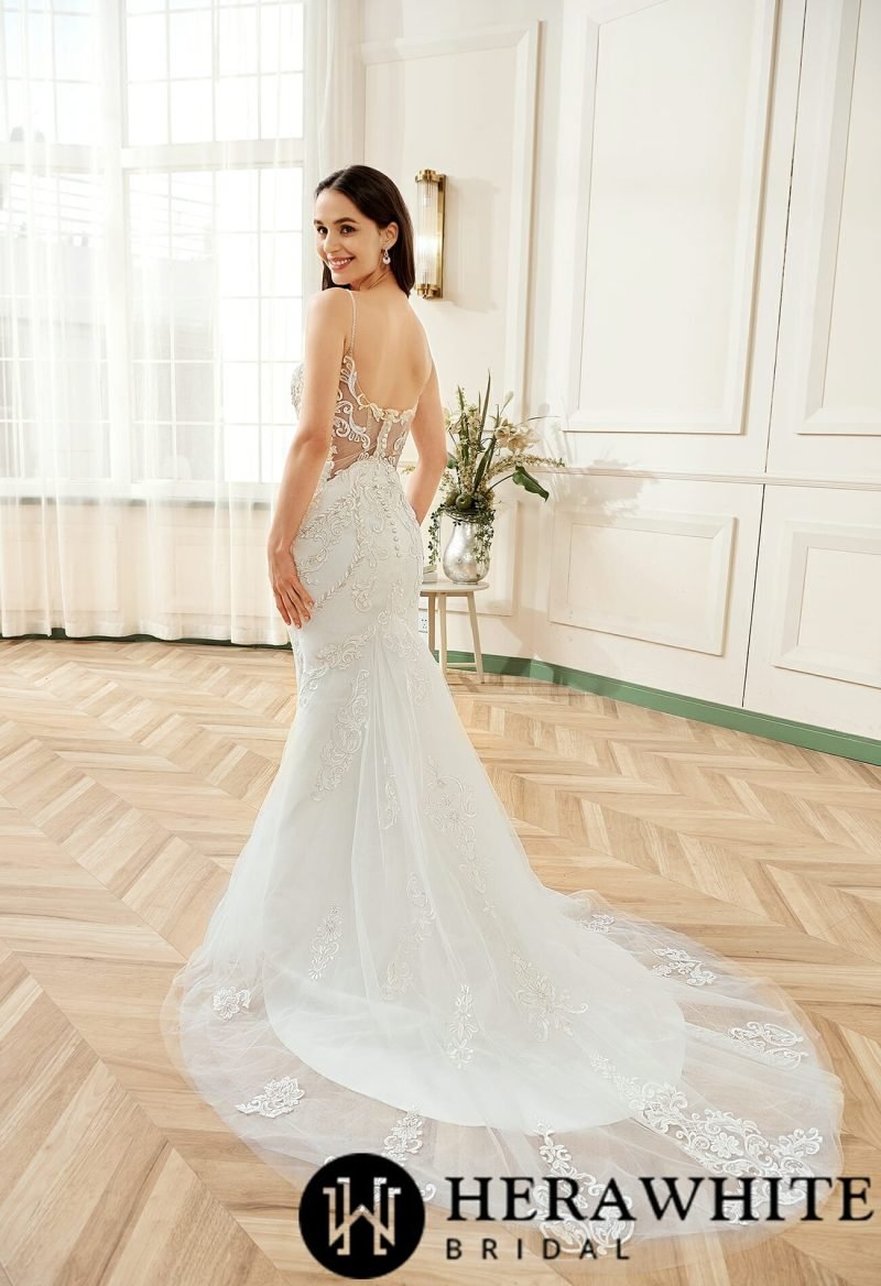 Robe De Mariée Sirène Broderies Argentées – Image 5
