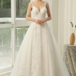 Robe de Mariée Avec Fleurs Brodées