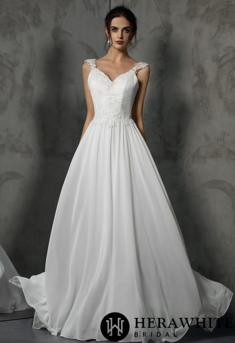 Robe De Mariée Simple En Mousseline