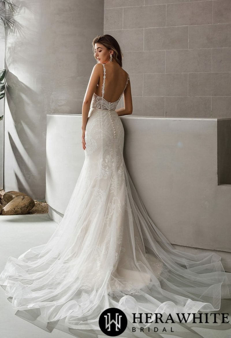 Robe De Mariée Sirène A Longue Traîne – Image 5