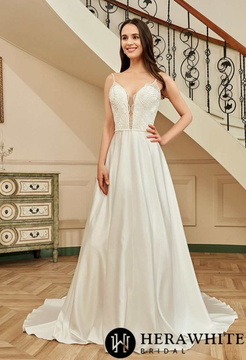 Robe De Mariée Fluide Satin – Image 2
