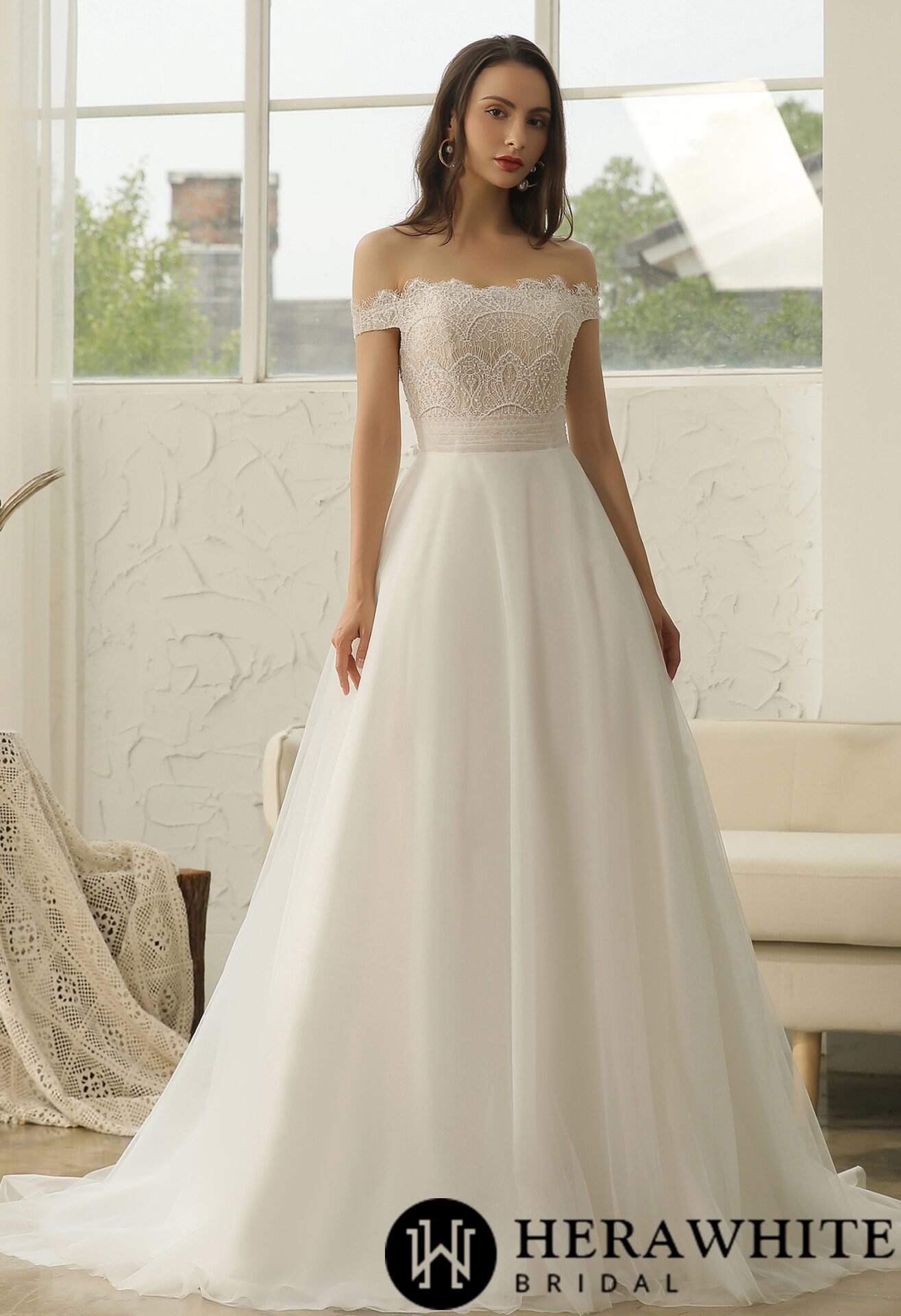 Robe de Mariée Simple En Dentelle