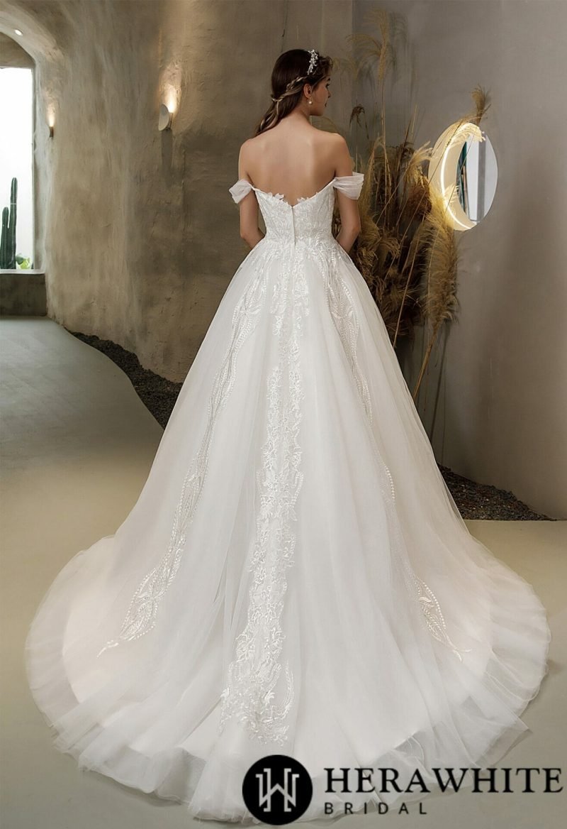 Robe De Mariée Princesse Manches Tombantes – Image 5