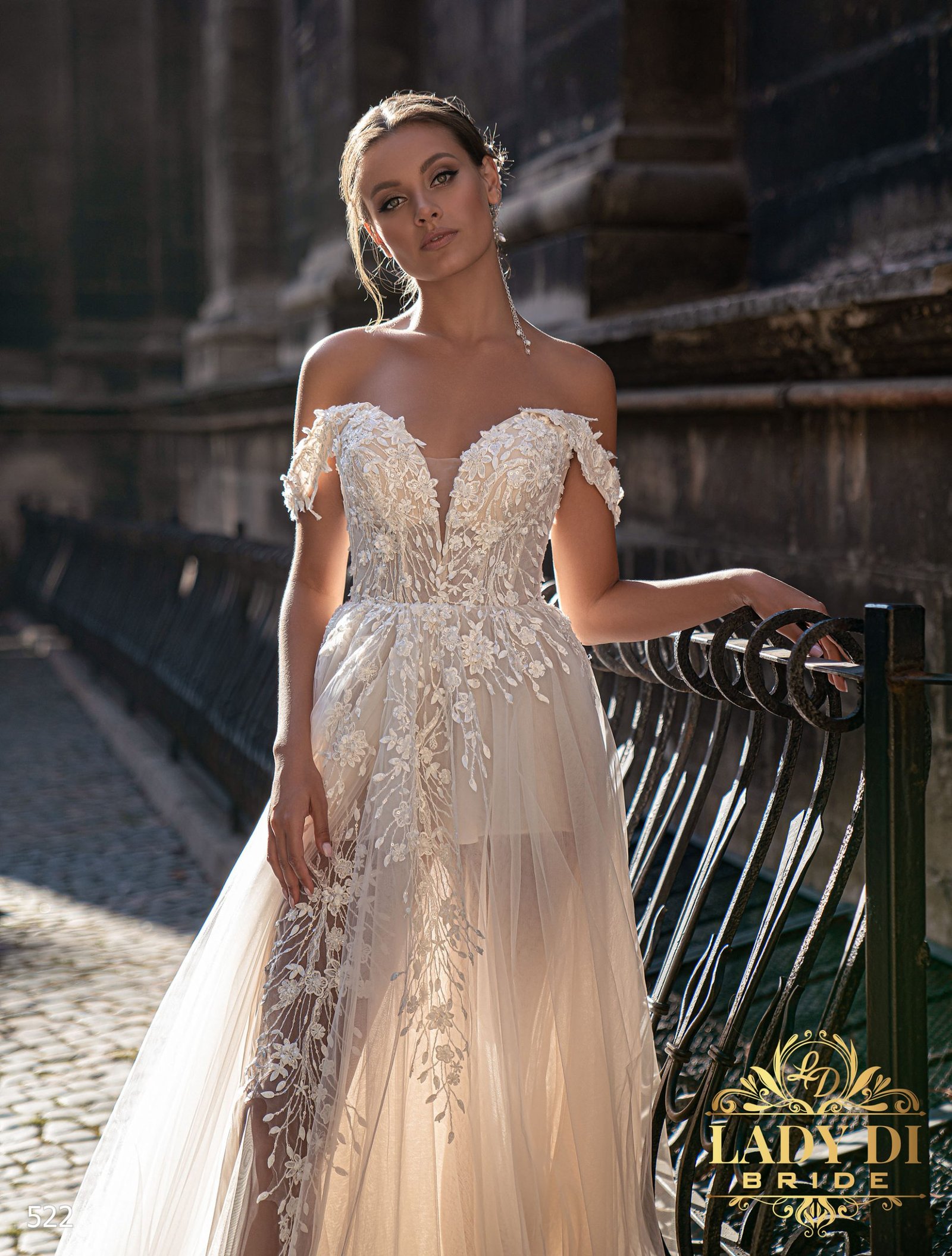 wholesale Wedding dress Lady Di Bride 522 2 scaled | Robes de Mariée | Comtesse Mariage Robe De Mariée Sexy Transparente – Image 2
