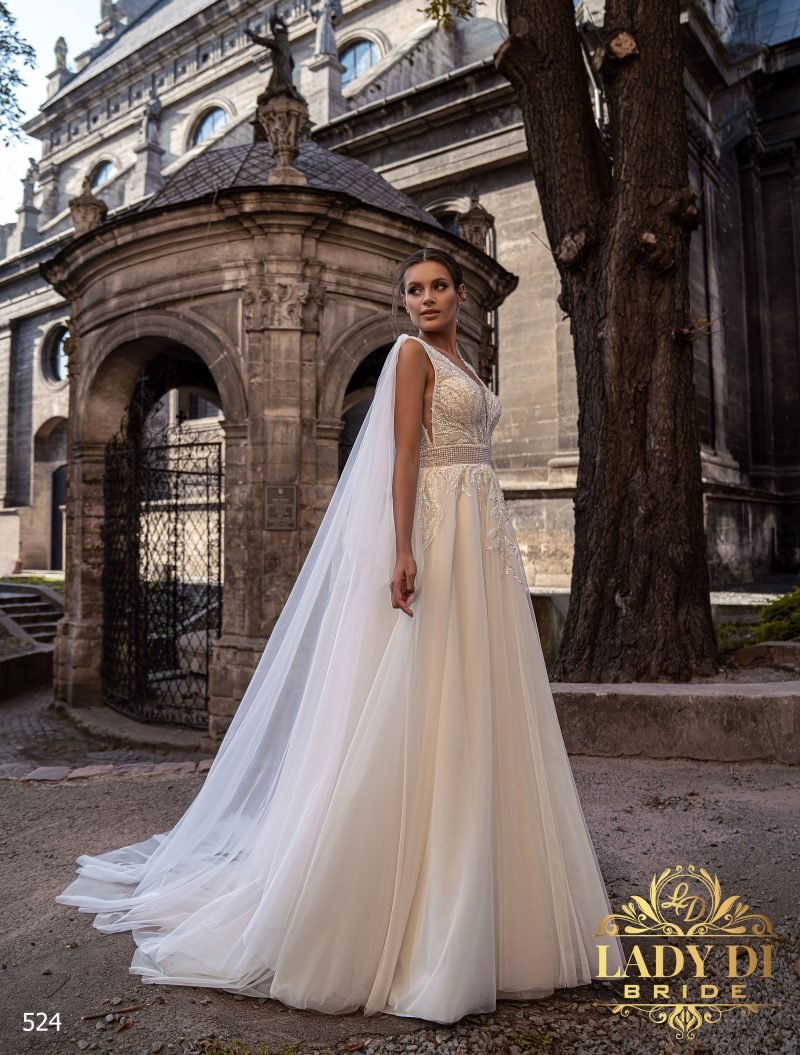 Robe De Mariée Epaulette En Tulle