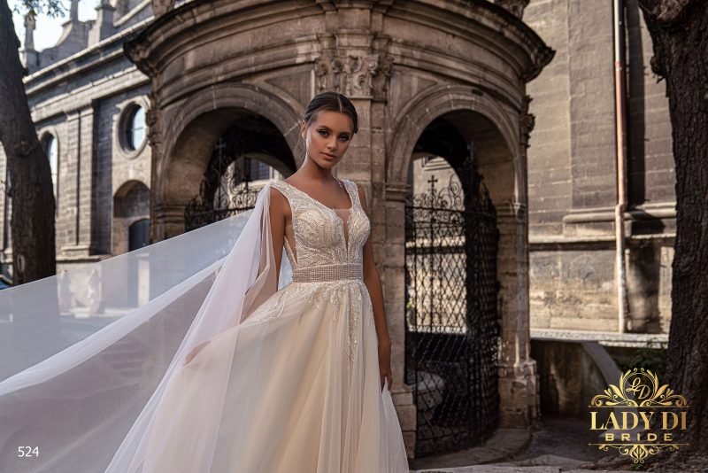Robe De Mariée Epaulette En Tulle – Image 2